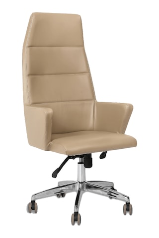 Hunt Mobilya Vaga Krem Deri Ofis Yönetici Koltuğu Krem