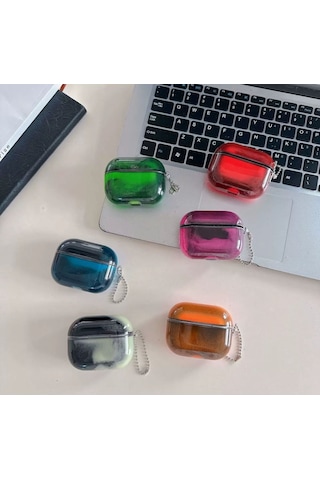 Fadex Apple AirPods 4 Ve 5.nesil İle Uyumlu Premium Karanlıkta Kendisini Belli Eden Işıltılı Fosforlu Kulaklık Kılıfı Mavi