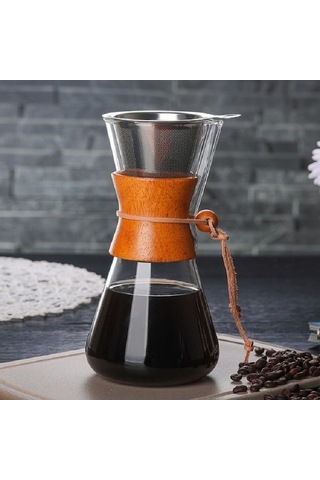 Dancemonkey Isıya Dayanıklı Cam Cezve Küçük Kapasiteli 600ml, Kullanışlı El Yapımı Demlik