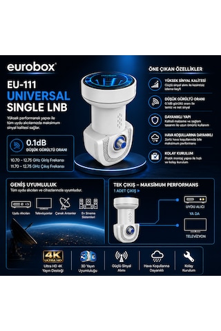 Eurobox Eu-111 Tekli Universal 4k Uydu Lnb