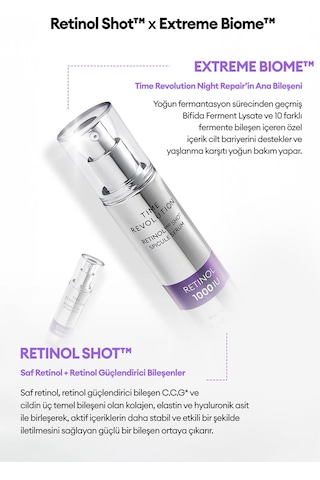 Missha Time Revolution Retinol Kırışıklık ve Gözenek Karşıtı Retinol Serum 1000 Shot Spicule Serum