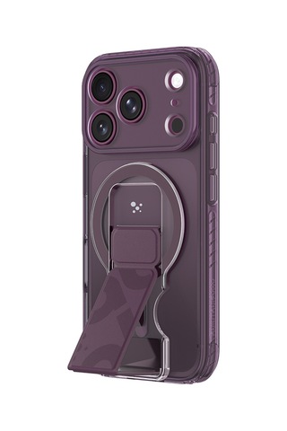 Apple iPhone Uyumlu 18 Pro Kılıf M-safe Şarj Özellikli Standlı Amazingthing Titan Pro Grip Stand Serisi Kapak Mor