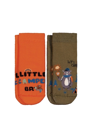 Civil Baby Little Camper Havlu 6-18 Ay 2'li Bebek Erk Çorap Set - Standart 12 Ay