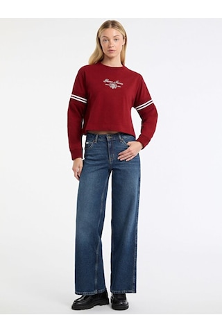 Jeans Kadın Sweatshirt Kırmızı