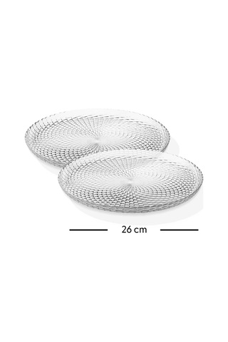 Aden - 2'li Servis Yemek Sunum Tabak 26 Cm Beyaz