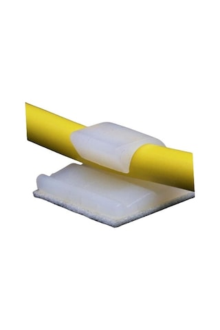 Wcl0505 Kablo Sabitleme Kelepçesi Klipsi Yapışkanlı Duvar Kablo Tutucu 16 x 15.5 x 6.4 MM Şeffaf 20 Adet