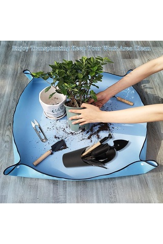 Lexroo Çiçek Saksı Toprağı Aktarımı İçin Su Geçirmez Ped 50x50 Cm 1 Adet Mavi Standart