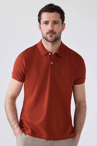 D's Damat Ds Damat Regular Fit Kiremit Pike Dokulu %100 Pamuk Kıvrılmaz Polo Yaka Nakışlı T-shirt 4HC14ORT51000 Kiremit