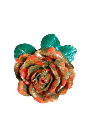 Uretti - Ayşe 7362 8995 El Yapımı Minik 2'li Sarı - Turuncu Renk Gül Magnet - 6 X 7 Cm 6x7