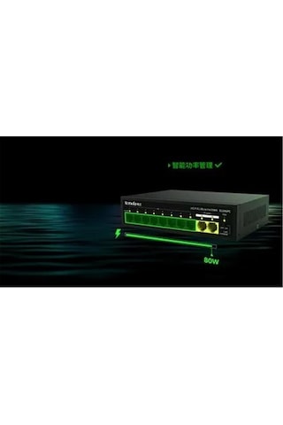Tenda S110gpc 10 Port 8 Port Poe+ 10-100 Mbps + 2 Port 10-100-1000 Uplink Switch Çelik Kasa