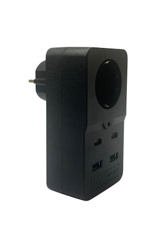 Isıya Dayanıklı Termal Akım Korumalı 1 Priz Girişli 2 Usb Girişli 2 Type-c Girişli Pirz 5332