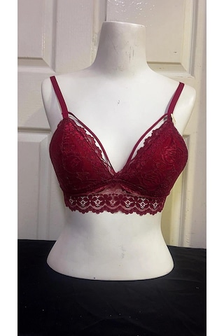 Koza Kadın Desteksiz İpli Soft Bralet Sütyen-bordo
