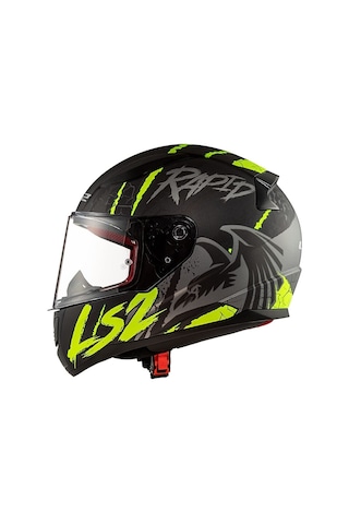 Ls2 Rapıd Raven Mat Siyah - Gri - Neon Sarı Kask