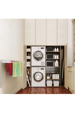 Kurutmalık Çamaşır Askısı - Duvara Monte Çamaşırlık 55 Cm Beyaz