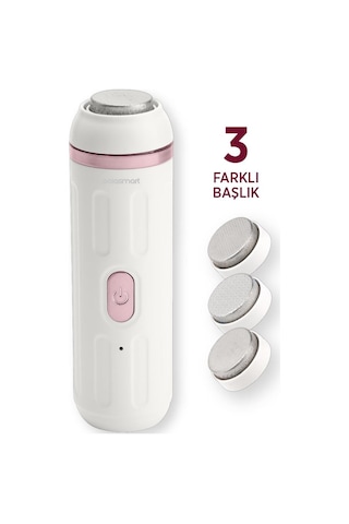 Polosmart Pbs818 Şarjlı 2 Modlu 3 Başlıklı Topuk Törpüsü Beyaz