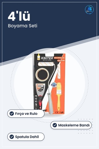 Boyacı Seti Fırça Rulo Maskeleme Bandı Spatula Boyama İşleri İçin