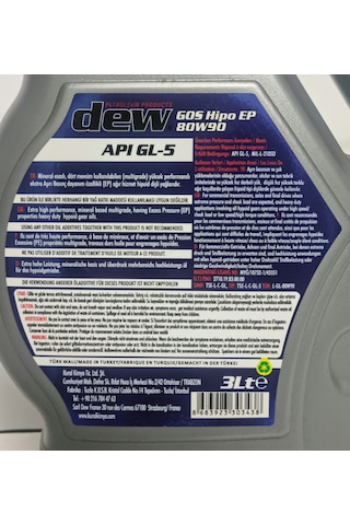 Dew Gos Hipo Ep 80W90 Gl-5 Şanzıman Yağı 3 L