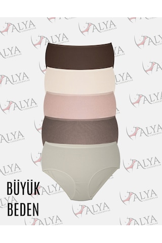 Alya Underwear Kadın Extra Battal Külot - 5 Adet Beyaz 8xl, 9xl, 10xl Çok Renkli P20