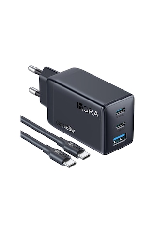 Gar322 Pd65w Şarj Cihazı - 2m Type-c To Type-c Data Kablosu - Hızlı Şarj - Siyah