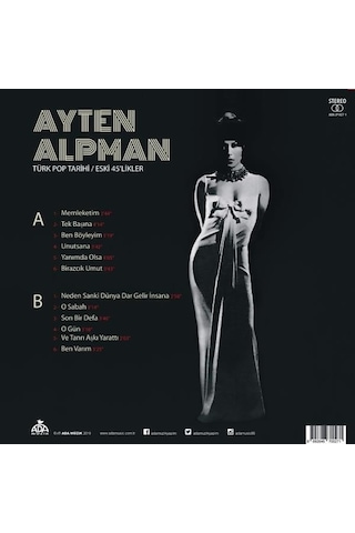 Ayten Alpman - Türk Pop Tarihi Eski 45'likler Plak