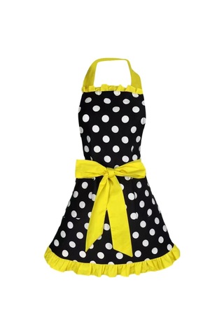 Dinosaurs Ayarlanabilir Önlük Ev Mutfak Yemek Pamuk Önlükleri Bowknot Sarı Altın