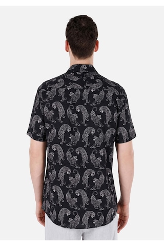 Colin's Colins Regular Fit Shirt Neck Baskılı Erkek Siyah Kısa Kol Gömlek Cl1067580 Q1.v1 Blk Siyah