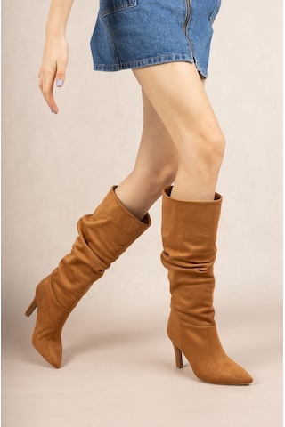 Gimer - 10 Punt Taba Süet Çizme - Cng220702G Taba