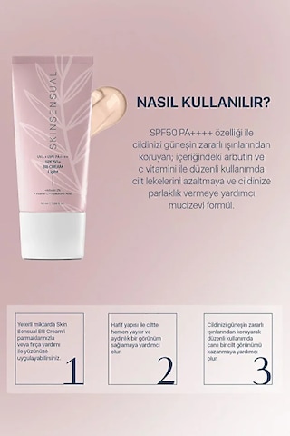Skin Sensual Bb Krem Light 50 Spf Uva/uvb Pa++++ Leke Oluşu