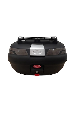Motosiklet Arka Çanta Sl-45 Litre Sırt Dayama Ve Üst Bagaj Full Set Siyah Reflektör Siyah
