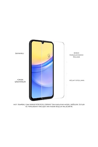 Samsung Galaxy A55 5g Uyumlu Kılıf Şeffaf Temperli Kırılmaz Cam Ekran Ve Kamera Lens Koruyucu Seti