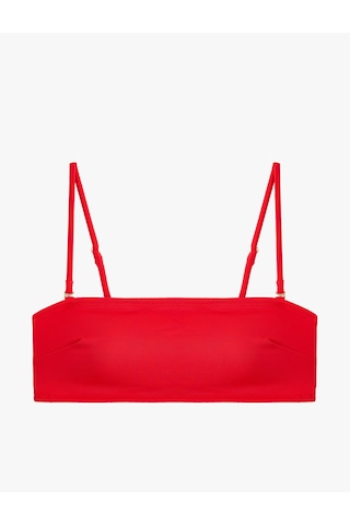 Koton Çıkarılabilir Askılı Straplez Bandeau Bikini Üstü Kırmızı 6sak10159mm