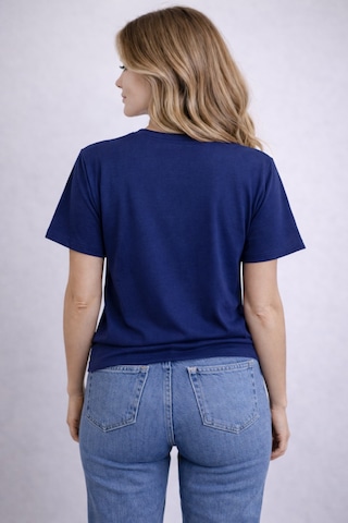 Herkesemoda Love Ayıcık Baskı Detaylı Basic T-shirt Lacivert