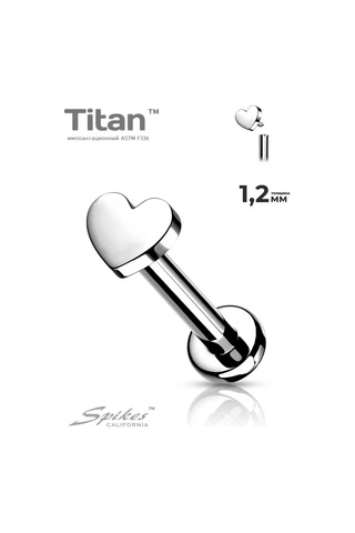 Spikes Kulak İçin Titanyum Kalp Dövme Labreti 124162277 Gri