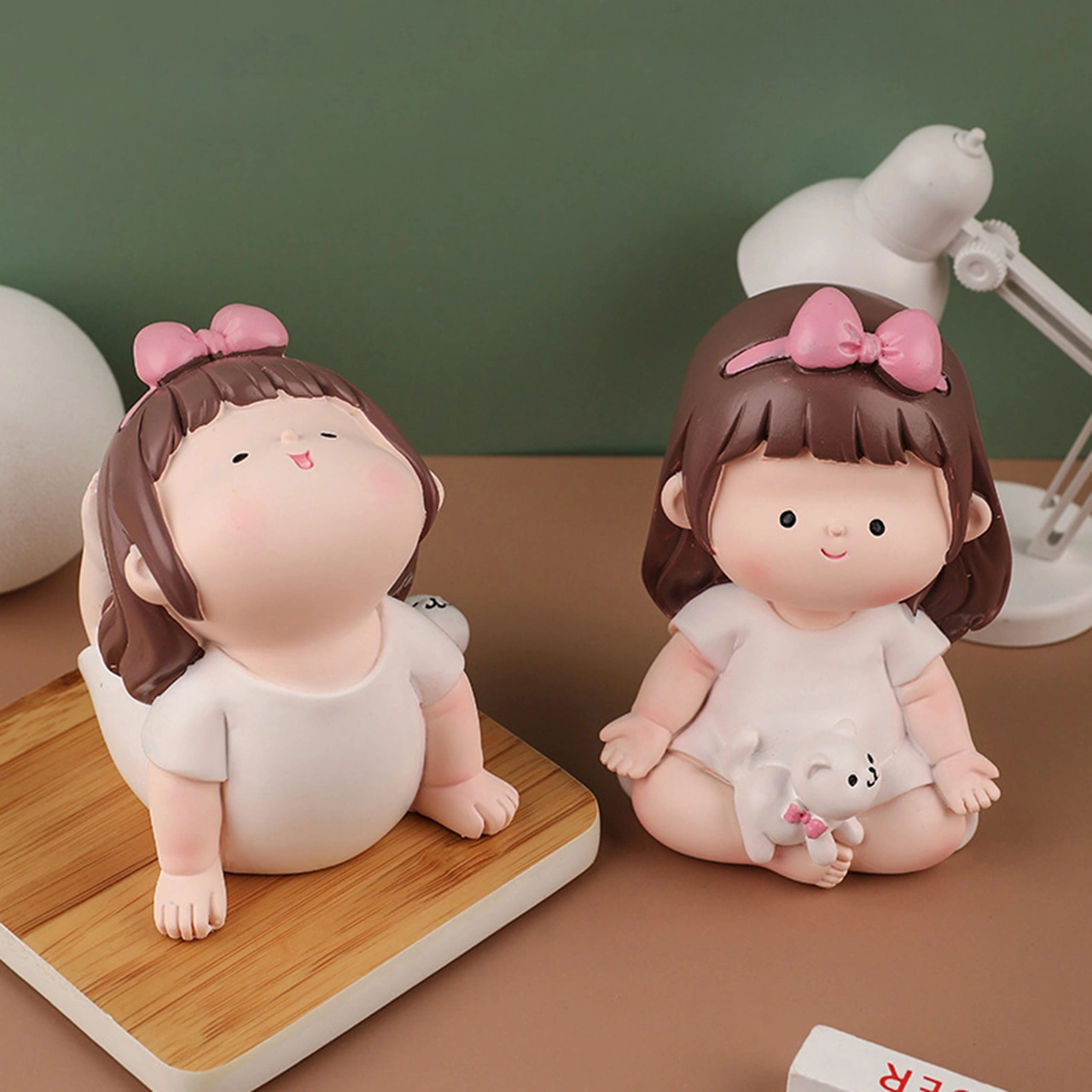 Folinda Yoga Pratiği Yapıyor Kumral Kız Figürü, Resin Materal, Ev Dekorasyonu, Masaüstü, Araba, Çocuk Odası, Hediye İçin Zevkli Figür