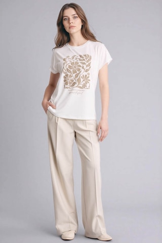 Defacto Bisiklet Yaka Çiçekli Ekru Kadın T-shirt G8804ax/er105 Ekru