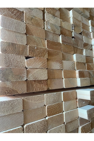 Planyalı Kenarları Pahlı Fırınlanmış Çam Kereste Kalas 5x10x100cm