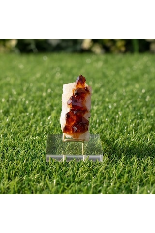 Sitrin Taşı Ham Parça Plexi Stand Dahil