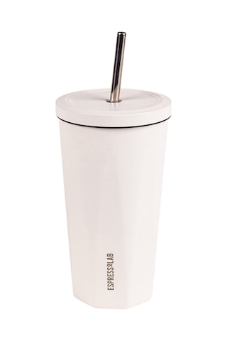 Paslanmaz Çelik Beyaz Pipetli Mug Termos 500 ML No:81