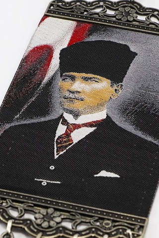 Lacivert El Yapımı Cam Nazar Boncuklu M. K Atatürk Duvar Süsü, He