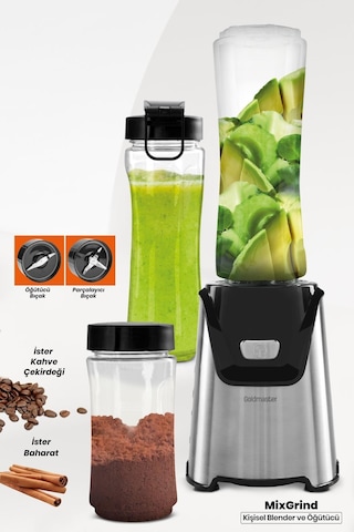 Goldmaster Mixgrind 2 in 1 Kişisel Smoothie Blender ve Kahve Baharat Öğütücü