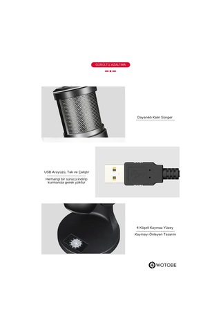 Ayarlanabilir Rgb Renk Değiştiren Usb Mikrofon