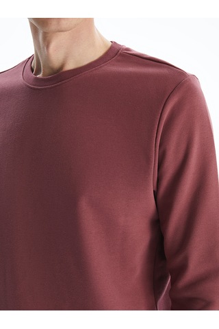 Lcwaıkıkı Basic Pembe Bisiklet Yaka Uzun Kollu Erkek Sweatshirt