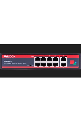 Ricon 8 Port Gigabit Power Over Ethernet Yönetilemeyen Switch