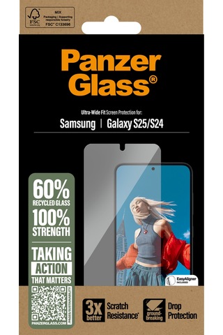 Panzerglass Samsung Galaxy Uyumlu S25 S24 Ultra-wide Fit Tam Koruma Çerçeve Aparatlı Ekran Koruyucu