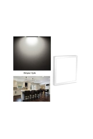 Forlife 24 Watt Sıva Üstü Kare Led Panel Armatür Beyaz Işık Beyaz