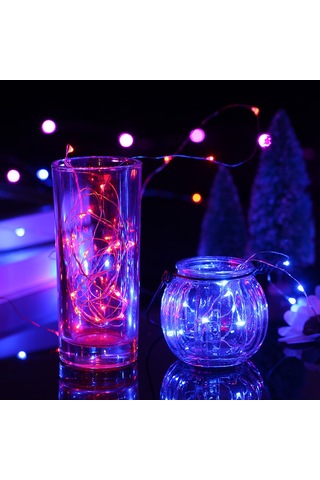 Honmex 10 Metre 100 Led Işık Zinciri 4.5v 6w Ip65 Su Geçirmez Pembe Işık Pilli Dekoratif Aydınlatma Pembe