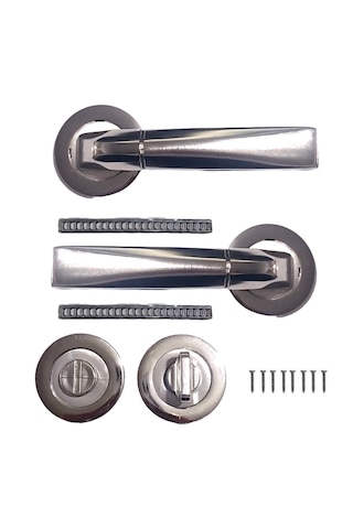 Saten Rozetli Kapı Kolu Oda Wc - Iç Kapı Kol -iç Oda Kapı Kolu