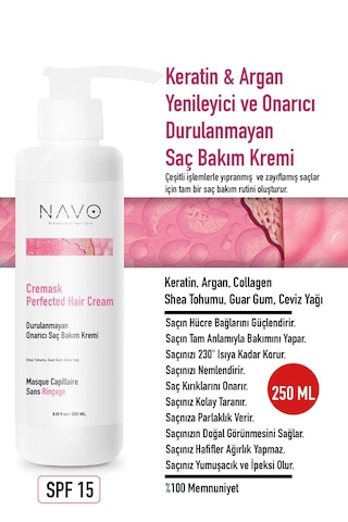 Argan&keratin Bağ Onarıcı Ve Şekillendirici Saç Bakım Kremi 250ml Cremask Perfected Haır Cream