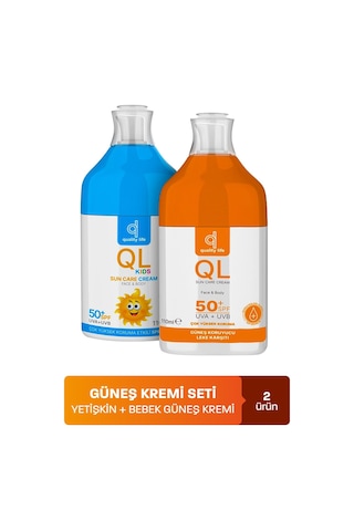 Quality Life Bebek Ve Yetişkin Güneş Kremi Seti SPF50+ 2 x 110 ML
