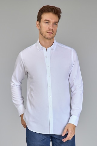 Bisse Klasik Spor Yaka Uzun Kollu Regular Fit Beyaz Erkek Gömlek Gmkls4ksp242045 D01 Beyaz